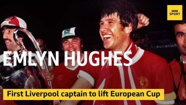 Emlyn Hughes was the first player to captain Liverpool to European Cup success