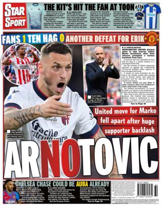 Daily Star back page on 10 August 2022
